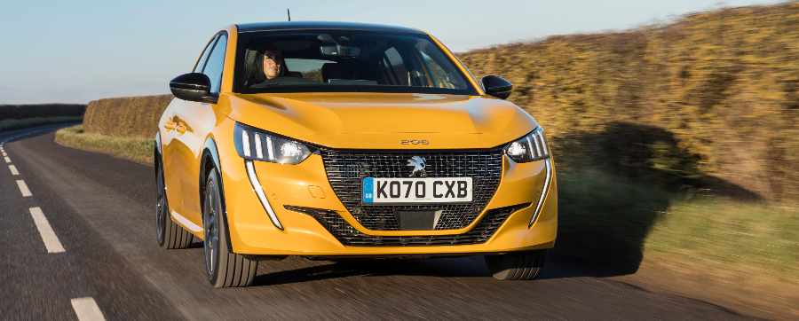 Yellow Peugeot 208