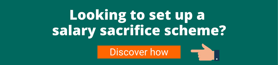Green background with white text that reads Looking to set up a salary sacrifice scheme? Discover how
