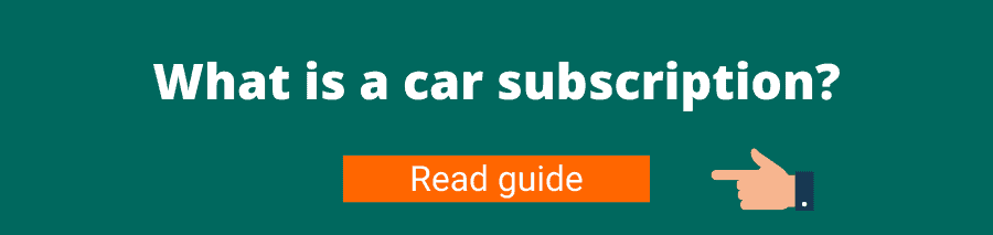 Green background with white text that reads What is a car subscription? Read guide