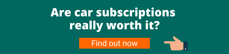 Green background with white text that reads Are car subscriptions really worth it? Find out now