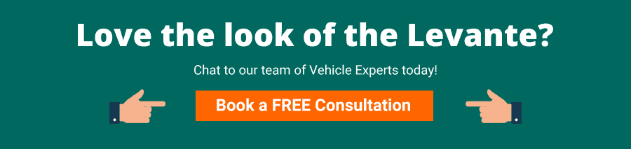Green background with white text that reads Love the look of the Levante?
Chat to our team of Vehicle Experts today!
Book a FREE Consultation