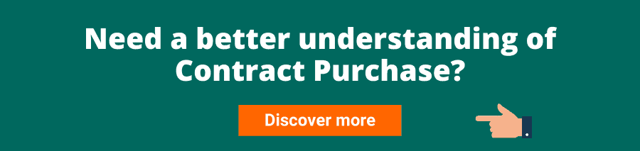 Green background with white text that reads Need a better understanding of Contract Purchase? Discover more - What happens at the end of a car lease?