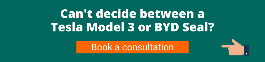 Can't decide between a Tesla Model 3 or BYD Seal? Book your FREE consultation with a Vehicle Specialist now